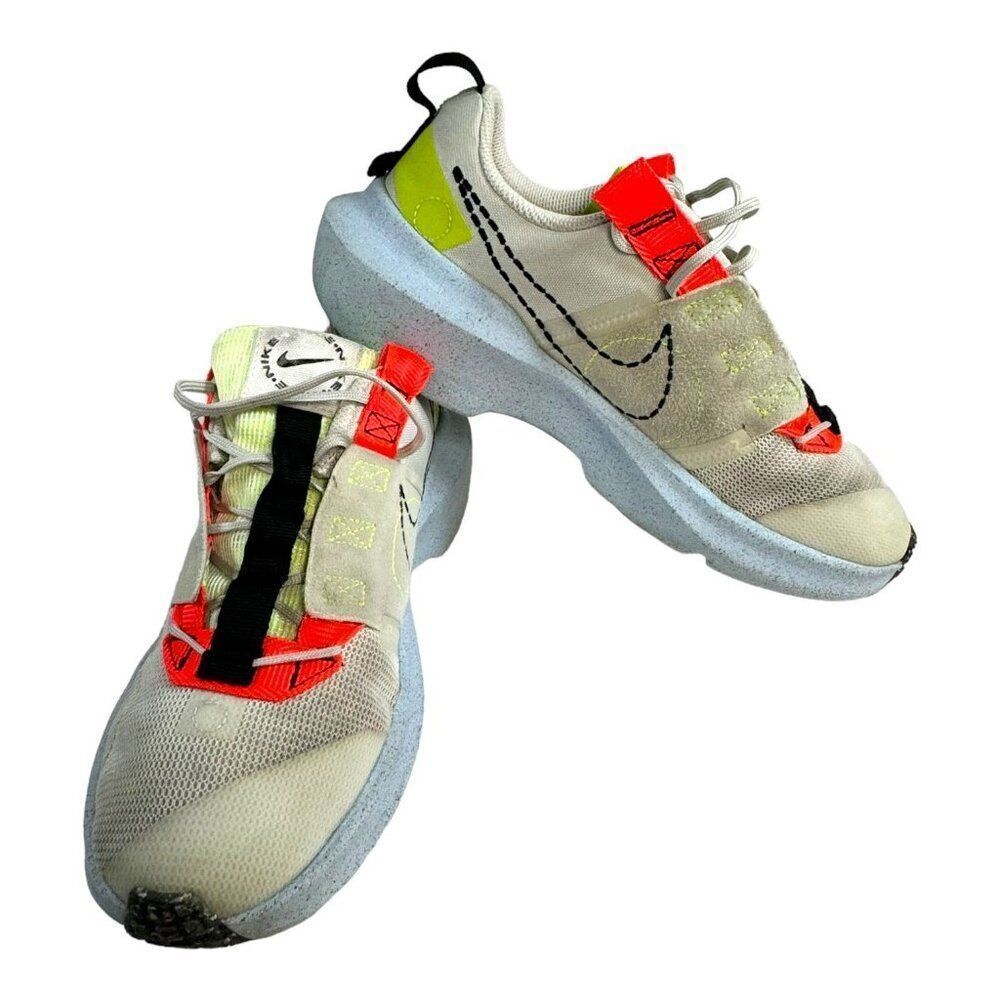 Nike Youth Running Shoes DB3351-010 6Y Neon & Red Mesh Sneakers Crater Impact